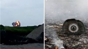 Thời khắc kinh ho&#224;ng m&#225;y bay MH17 biến th&#224;nh quả cầu lửa 